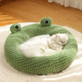 Nido de Felpa Cálido para Gatos y Perros – Casa Semicerrada Forma Rana para Invierno