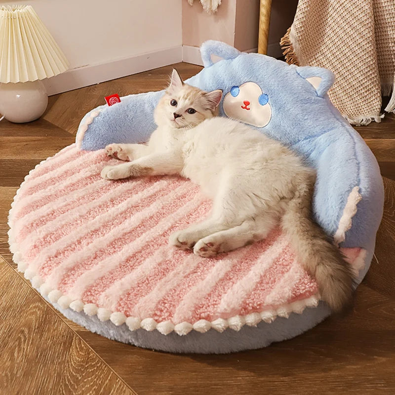 Cama Hoopet para Gatos – Cojín de Terciopelo Desmontable y Lavable