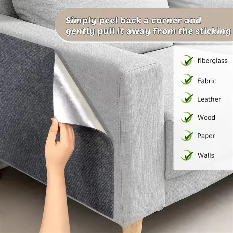 Protector de Sofá Rascador para Gatos – Alfombra Autoadhesiva Recortable en 7 Colores