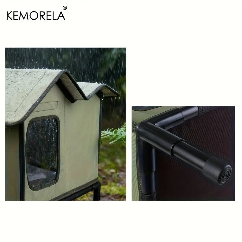 Refugio de Invierno para Gatos KEMORELA – Cálido con Estante, Tela Oxford Resistente al Viento