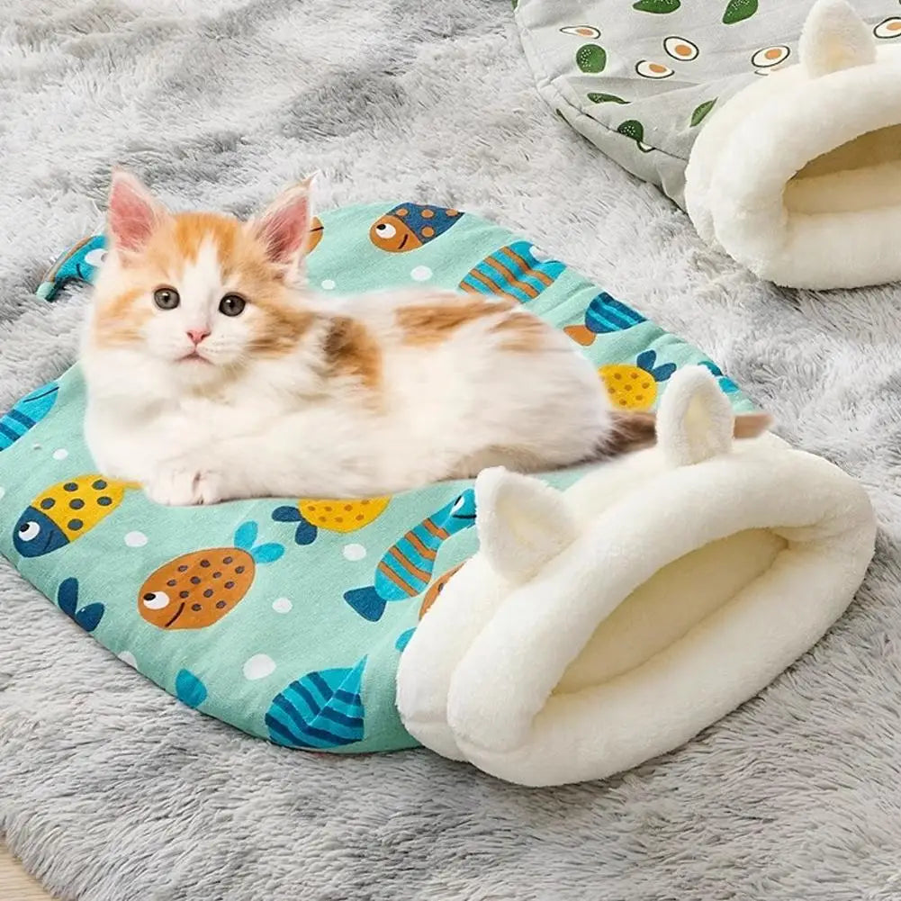 Saco de Dormir de Felpa para Gatos y Perros – Nido Suave Portátil para Mascotas de Interior