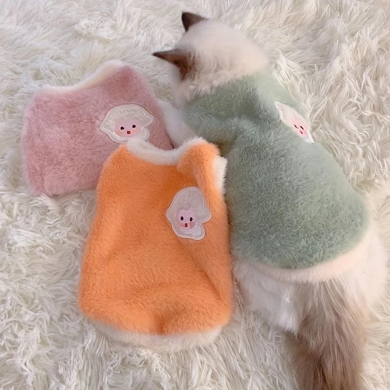 Chaleco de Punto para Gatos y Perros Pequeños – Ropa Abrigada de Otoño e Invierno