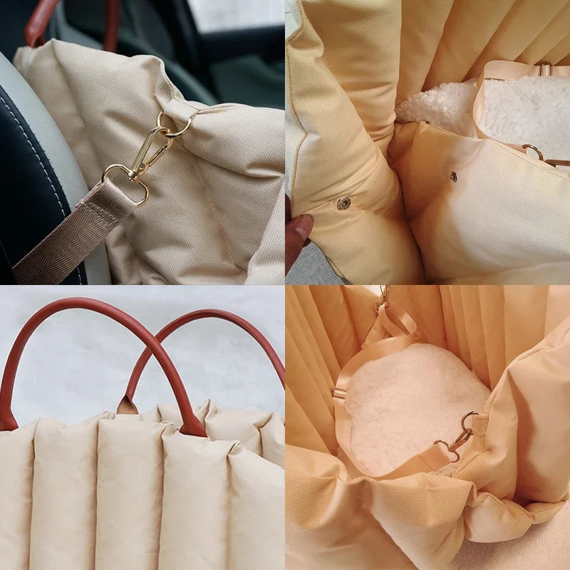 Bolso Transportador de Lujo para Mascotas – Cálido, Portátil y Extraíble
