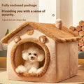 Casita para Gatos y Perros Pequeños – Cama Estilo Osito Lavable para Todas las Estaciones