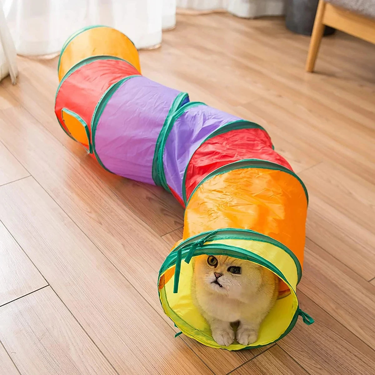 Túnel Plegable para Gatos – Juguete Interactivo Multifunción para Gatitos y Cachorros