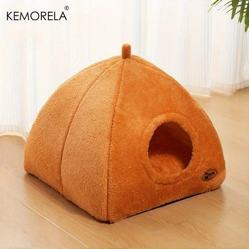 Cama 2 en 1 para Gatos – Tienda de Campaña con Cojín Suave, Desmontable y Lavable