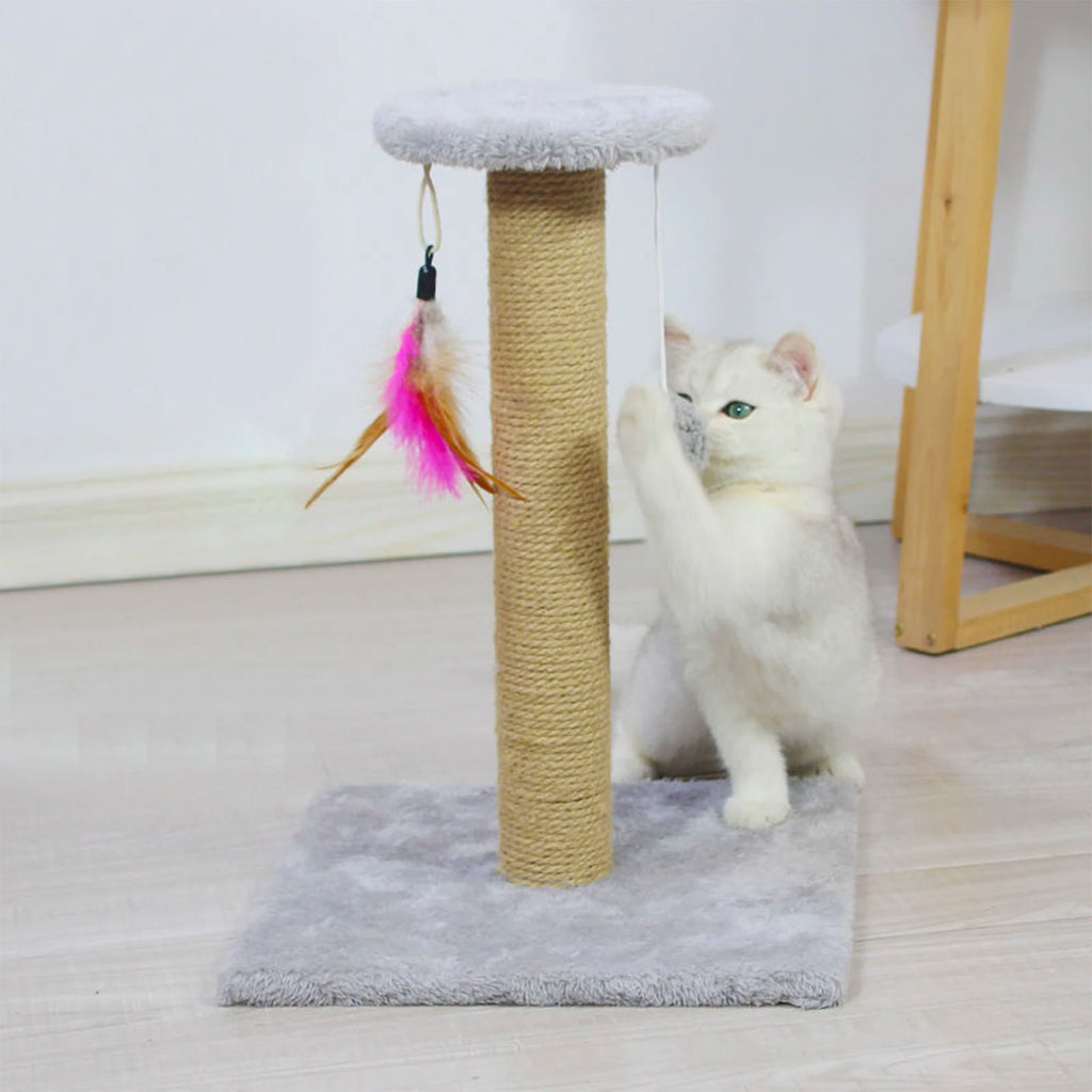 Rascador de Sisal para Gatos – Poste Interactivo para Afilar Garras