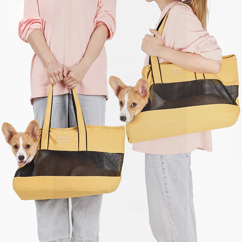Bolso de Hombro para Transporte de Mascotas – Transportín Portátil Plegable de Malla Transpirable
