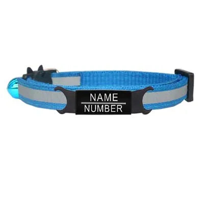 Collar Reflectante para Gatos con Grabado Personalizado Gratuito – Nailon Ajustable