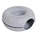 Túnel Donut para Gatos – Cama de Fieltro Interactiva con Diseño de Cabeza de Gato