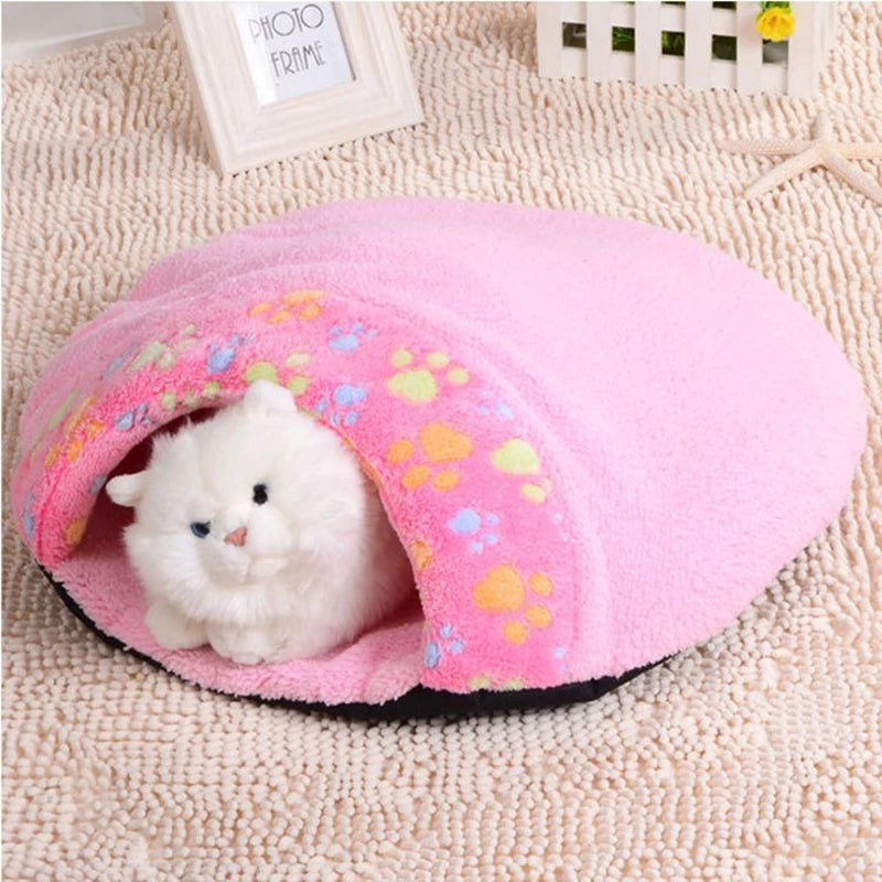 Cama para Gatos  – Cojín de Franela Suave y Cálida para Mascotas