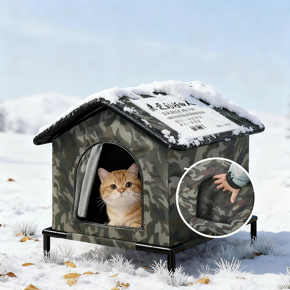 Caseta Impermeable para Gatos Callejeros – Plegable para Exteriores, Fresca en Verano