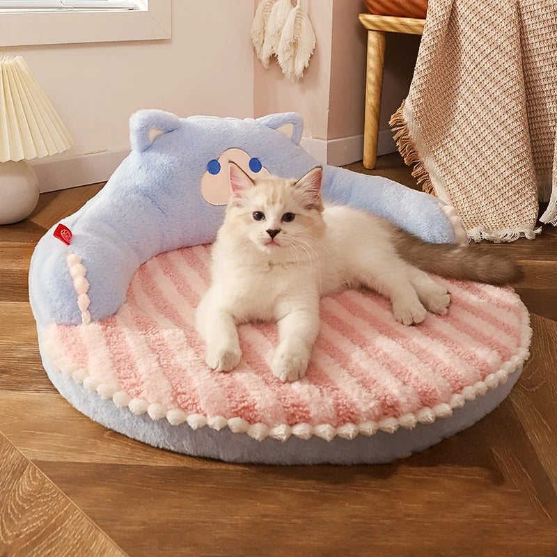 Cama Hoopet para Gatos – Cojín de Terciopelo Desmontable y Lavable